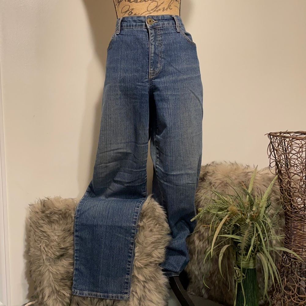 🔵HIGH WAISTED CURVY BANDOLINO BLU DENIM MEDIUM WASH JEANS - Picture 5 of 16